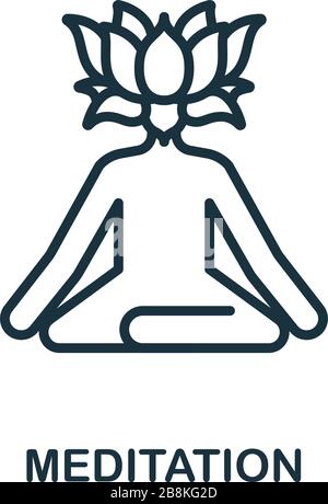 Meditationssymbol aus der Sammlung alternativer Medikamente. Symbol für einfache Linien-Meditation für Vorlagen, Webdesign und Infografiken Stock Vektor