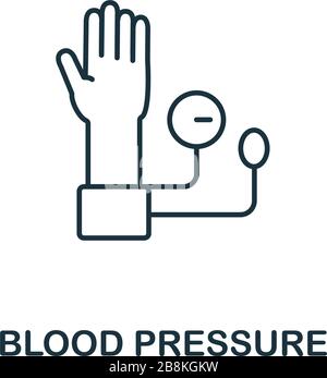 Das Blutdruck-Symbol aus der Gesundheitsprüfung. Symbol für einfachen Blutdruck für Vorlagen, Webdesign und Infografiken Stock Vektor