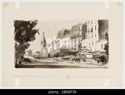 Avenue du General Leclerc und Kirche Saint-Pierre de Montrouge, 1942 (Dummy-Titel) Stockfoto