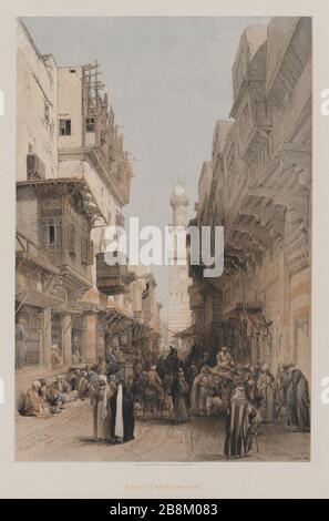 Ägypten und Nubien, Band III: Moschee el Mooristan, Kairo, 1849. Louis Haghe (Britisch, 1806-1885), F.G.Moon, 20 Threadneedle Street, London, nach David Roberts (Britisch, 1796-1864). Farblithograp Stockfoto