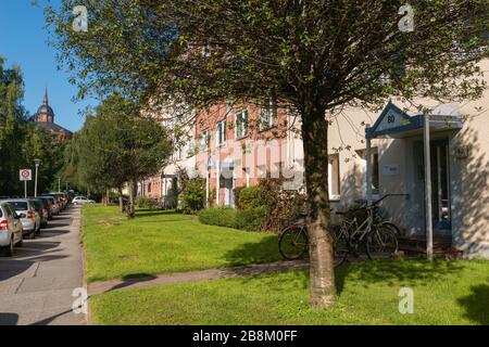 Wohnquartier in Kiel, Landeshauptstadt Schleswig-Holstein, Norddeutschland, Mitteleuropa Stockfoto