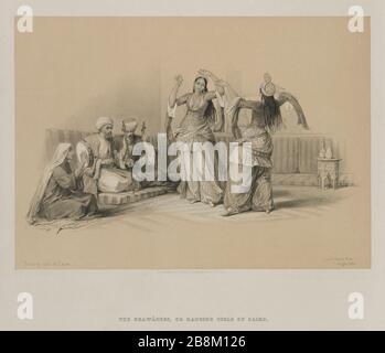 Ägypten und Nubien, Band III: Tanzende Mädchen in Kairo, 1849. Louis Haghe (Britisch, 1806-1885), nach David Roberts (Britisch, 1796-1864). Farblithograph Stockfoto