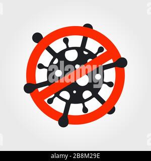 Abbildung des Stoppschildes mit Coronavirus-Symbol Stock Vektor