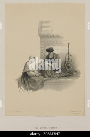 Ägypten und Nubien, Band III: The Letter-Writer, Kairo, 1849. Louis Haghe (Britisch, 1806-1885), F.G.Moon, 20 Threadneedle Street, London, nach David Roberts (Britisch, 1796-1864). Farblithograph; Stockfoto