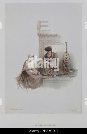 Maschinenfarbiges Bild aus Ägypten und Nubien, Band III: Der Letter-Autor, Kairo, 1849. Louis Haghe (Britisch, 1806-1885), F.G.Moon, 20 Threadneedle Street, London, nach David Roberts (Britisch, 1796-1864). Farblithograph; Stockfoto