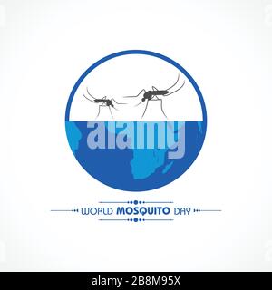 World Mosquito Day Design mit elegantem Hintergrundvektor Stock Vektor