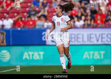 FRISCO. USA. MÄRZ: Alexia Putellas aus Spanien im Einsatz während des SheBelieves Cup Women's International Freundschaftsspiel der Frauen in England gegen Spanien Frauen im Toyota Stadium in Frisco, Texas, USA im Jahr 2020. ***keine kommerzielle Nutzung*** (Foto von Daniela Porcelli/SPP) Stockfoto