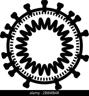 Coronavirus Disease COVID-19 Teilchen lineare Abbildung Stock Vektor