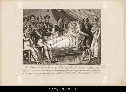Die letzten Momente von St. Ludwig XVIII., König von Frankreich und Navarra. (IT) Stockfoto