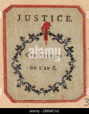 Miniaturansicht revolutionärer Verfassung / Jahr 8. (TF) Stockfoto