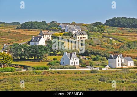 Dorf, Baie des Trepasss, Plogoff, Finistere, Bretagne, Frankreich Stockfoto