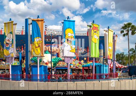 Orlando, Florida. März 2020. Teilansicht der simpsons Rideat Universal Studios Stockfoto