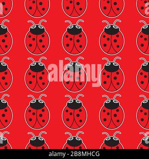 Ladybug - Hintergrund für nahtlose Musterkunst Stock Vektor