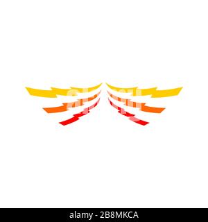 Design Mit Logos Für Das Flügel-Thunderbolt-Logo. Vektor EPS 10. Stockfoto