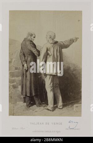 Wenge von Walgin Gustave Brion (1824-1877). Illustration des oeuvres complètes 'Les Misérables' de Victor Hugo. "Valjean se venge". Photographie de Gilmer. Tirage sur Papier Albuminé. Im Jahr 1862. Paris, Maison de Victor Hugo. Stockfoto