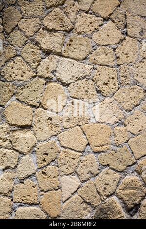 Detail einer alten römischen Steinmauer, Herculaneum, Kampanien, Italien. Stockfoto
