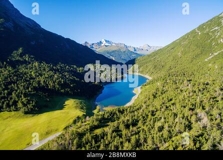 Laghetto delle Scale - Valle di Fraele - Valtellina (IT) - Luftbild Stockfoto