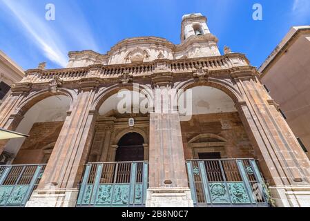 Kathedrale des heiligen Laurentius, der Märtyrer in der Stadt Trapani an der Westküste Siziliens in Italien Stockfoto