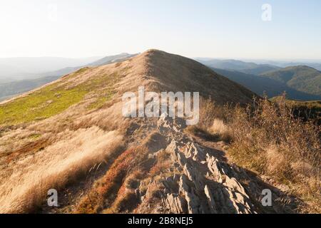 Carynska Polonyna im Bieszczady-Gebirge in Polen Stockfoto