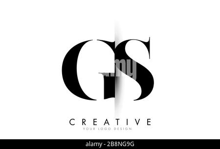 GS G S Letter Logo Design mit Creative Shadow Cut Vector Illustration Design. Stock Vektor
