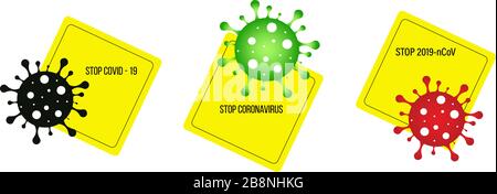 Pandemie-Stopp-Roman Coronavirus Outbreak Covid 19 2019-nCoV-Symptome in Wuhan China Stock Vektor