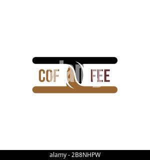 Kaffeeetiketten, Kaffeebohnen-Logo-Konzept, auf weißem Hintergrund. Stock Vektor