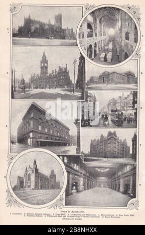 Vintage Schwarz-Weiß-Fotos von Ansichten in Manchester 1930er Jahren. Stockfoto