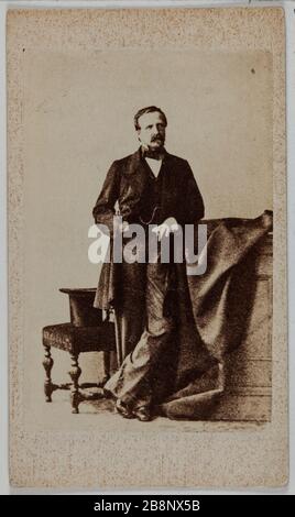 Porträt von Eugene Henri d'Orléans, Herzog von Aumale (1822-1897), (Gouverneur General von Algerien, Abgeordneter) Anonyme. Portrait d'Henri Eugène d'Orléans, duc d'Aumale (1822-1897), (Général gouverneur d'Algérie, député). Carte de visite (recto). Tirage sur Papier Albuminé. 1864.Paris, musée Carnavalet. Stockfoto