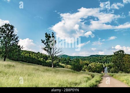 Łopienka - ein ehemaliges Dorf im Bieszczady-Gebirge - seine Bewohner wurden 1947 von den kommunistischen polnischen Behörden vertrieben Stockfoto