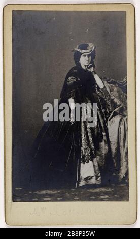 Porträt von Suzanne Marie Roselia Rousseil (1840- nach 1911) (Schauspielerin) Portrait de Marie Suzanne Rosélia Rousseil, (1840- après 1911), actrice. Photographie anonyme. Tirage au gélatino-bromure d'argent. 1860-1900. Paris, musée Carnavalet. Stockfoto