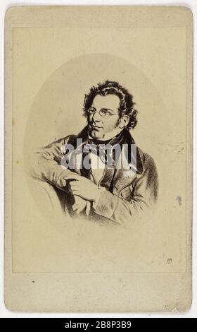 Porträt von Franz Schubert (1797-187), (Österreichischer Komponist) Anonyme. Portrait de Franz Schubert, (1797-187), compositeur autrichien. Tirage sur Papier Albuminé. 1860-1890. Paris, musée Carnavalet. Stockfoto