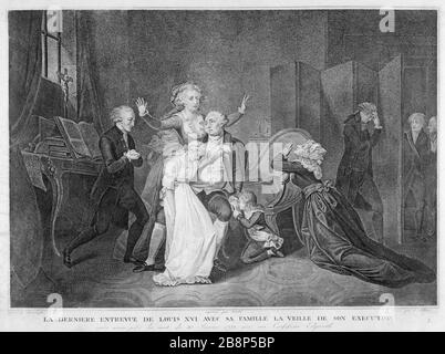 daprès de la dernière de Louis XVI avec sa famille, la veille de son exécution, après avoir passé la nuit du 20 janvier 1710, avec son confesseur Edgworth DEGRACES Paris, musée Carnavalet. Stockfoto