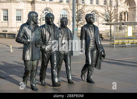 Die Beatles-Statue in Liverpool Stockfoto