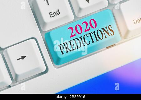 Vorhersagen zum Schreiben von Wörtern für Text 2020. Geschäftsfoto mit einer Erklärung über das, was Ihrer Meinung nach 2020 geschehen wird Stockfoto