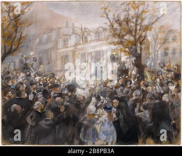 Tag achtzigster Geburtstag von Victor Hugo Alfred Philippe Roll (1846-1919). Fête du quatre-vingtième anniversaire de Victor Hugo. Pastell sur Papier. 1881. Paris, Maison de Victor Hugo. Stockfoto