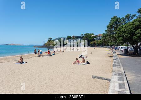 Mission Bay Beach, Mission Bay, Auckland, Neuseeland Stockfoto