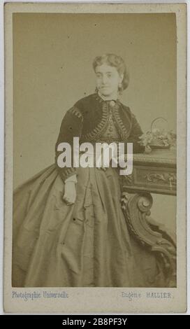Vertical Patti Adelina (Adela Juana Maria, genannt) (1843-1919) (Opernsängerin) Portrait d'Adelina Patti (1843-1919), Chanteuse lyrique. Carte de visite (recto). Photographie d'Eugène Hallier. Tirage sur Papier Albuminé, 1860-1890. Paris, musée Carnavalet. Stockfoto