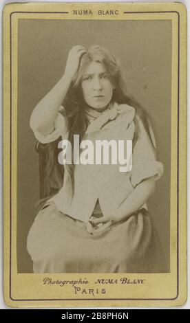 Porträt von Helena Small Rose Augustine (Ehemann Marais), (1852-1879), (Schauspielerin) Porträt de Hélène Rose Augustine Petit, époux Mr Marais (1852-1879), actrice. Carte de visite (recto). Photographie de Fernand Vadon & Cie. Tirage sur Papier Albuminé, 1860-1890. Paris, musée Carnavalet. Stockfoto