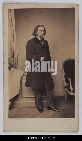 Porträt von Antoine Renard (1825-1872), Tenoroper. Portrait d'Antoine Renard (1825-1872), ténor d'opéra. Carte de visite (recto). Photographie de Franck (François Gobinet de Villechole, dit). Tirage sur Papier Albuminé, 1860-1890. Paris, musée Carnavalet. Stockfoto