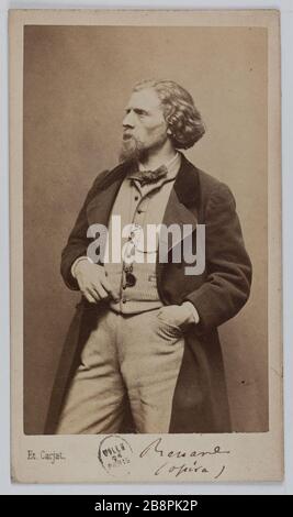 Porträt von Antoine Renard (1825-1872), Tenoroper. Portrait d'Antoine Renard (1825-1872), ténor d'opéra. Carte de visite (recto). Photographie de Carjat & Cie. Tirage sur Papier Albuminé, 1860-1890. Paris, musée Carnavalet. Stockfoto