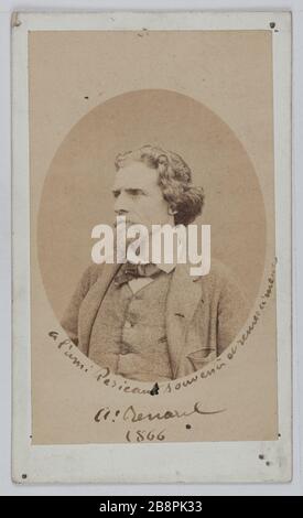 Porträt von Antoine Renard (1825-1872), Tenoroper. Portrait d'Antoine Renard (1825-1872), ténor d'opéra. Carte de visite (recto). Photographie de Henri Langerock. Tirage sur Papier Albuminé, 1865-1866. Paris, musée Carnavalet. Stockfoto