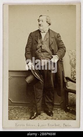 Porträt von Gioachino Rossini (1792-1868), (Komponist) Erwin frères. Portrait de Gioachino Rossini (1792-1868), Compositeur. Tirage sur Papier Albuminé. 1860-1868. Paris, musée Carnavalet. Stockfoto