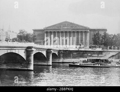 Abgeordnetenkammer und "La Chambre des Députés et le pont de la Concorde". Paris (VIIème arr.). Photographie de Paul Géniaux (1873-1914). Paris, musée Carnavalet. Stockfoto