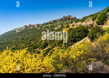 Der Nimrod Fortress National Park in den nördlichen Golan-Höhen, Israel, Naher Osten. Stockfoto