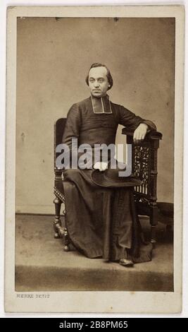 Porträt von Sabatier (-1871), (Priester, Vikar von Notre-Dame-de-Lorette, am 26. Mai 1871 erschossen) Pierre Petit (1831-1909) (Pierre Lanith Petit, dit). Portrait de Sabatier, (-1871), prêtre, vicaire de Notre-Dame-de-Lorette, fusillé le 26 Mai 1871. Carte de visite (recto). Tirage sur Papier Albuminé, 1860-1871. Paris, musée Carnavalet. Stockfoto