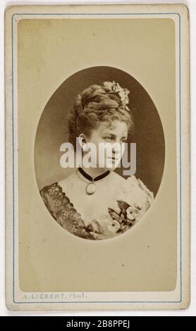 Portrait Sebel (Schauspielerin) Alphonse Liébert (1827-1914). Portrait de Sebel, actrice. Carte de visite (recto). Tirage sur Papier Albuminé, 1860-1890. Paris, musée Carnavalet. Stockfoto
