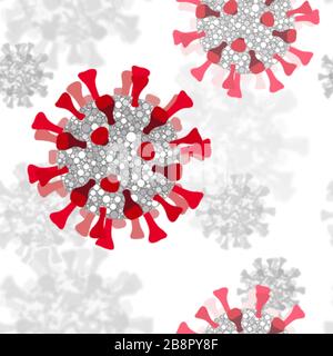 Coronavirus Krankheit Ausbruch nahtloses Vektormuster Stock Vektor