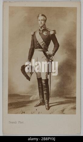 Porträt von Eugene Henri d'Orléans, Herzog von Aumale (1822-1897), (Gouverneur General von Algerien, Abgeordneter) Franck (François Gobinet de Villechole, dit). Portrait d'Henri Eugène d'Orléans, duc d'Aumale (1822-1897), (Général gouverneur d'Algérie, député). Carte de visite (recto). Tirage sur Papier Albuminé. 1870-1890. Paris, musée Carnavalet. Stockfoto
