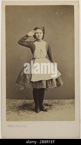 Portrait von Bellamy, Maria (3rd-), (Schauspielerin) NUMA Fils. Portrait de Bellamy, Maria, (3rd-), (actrice). Carte de visite (recto). Tirage sur Papier Albuminé. 1870-1890. Paris, musée Carnavalet. Stockfoto