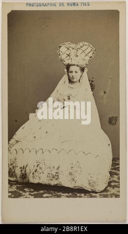 Portrait von Bellamy, Maria (3rd-), (Schauspielerin) NUMA Fils. Portrait de Bellamy, Maria, (3rd-), (actrice). Carte de visite (recto). Tirage sur Papier Albuminé. Avant Von 1862. Paris, musée Carnavalet. Stockfoto